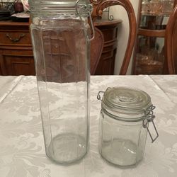 Vintage Glass Jar Pair