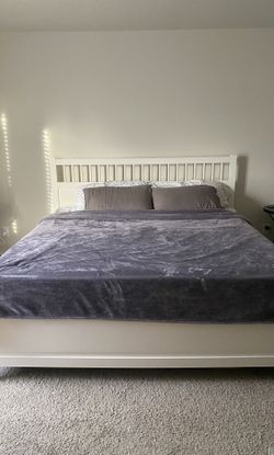 HEMNES King Bed Frame – White