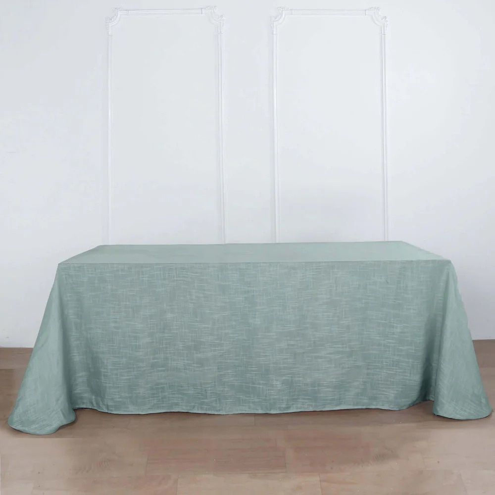 90"x132" Dusty Blue with Slubby Textured (5)