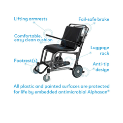 Staxi Patient Medical Assistance Chair 600lb capacity New Look @@ medical transport