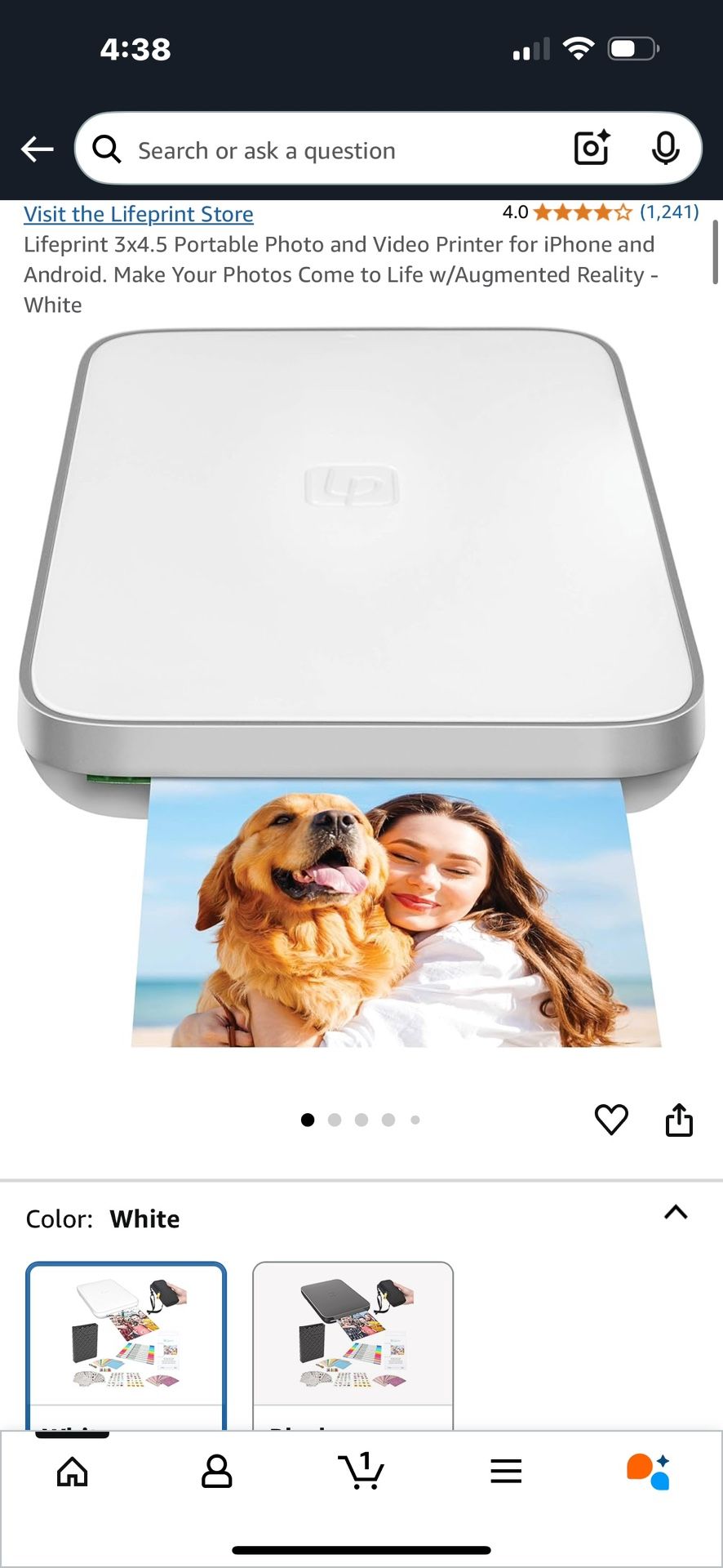 Lifeprint Photo Printer Bluetooth