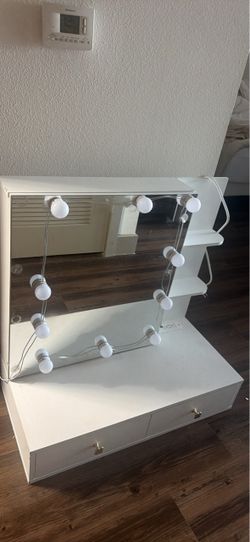 Vanity mirror and small drawer