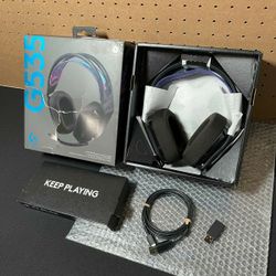 New Logitech G535 Lightspeed Wireless Gaming Headset - Lightweight on-Ear Headphones, Flip to Mute Mic, Stereo, USB Rechargeable - Black