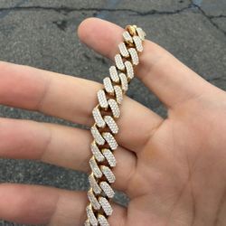 Cuban Curb Gold Diamond Bracelet