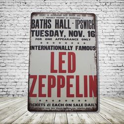 Led Zeppelin Vintage Style Antique Collectible Tin Metal Sign Wall Decor