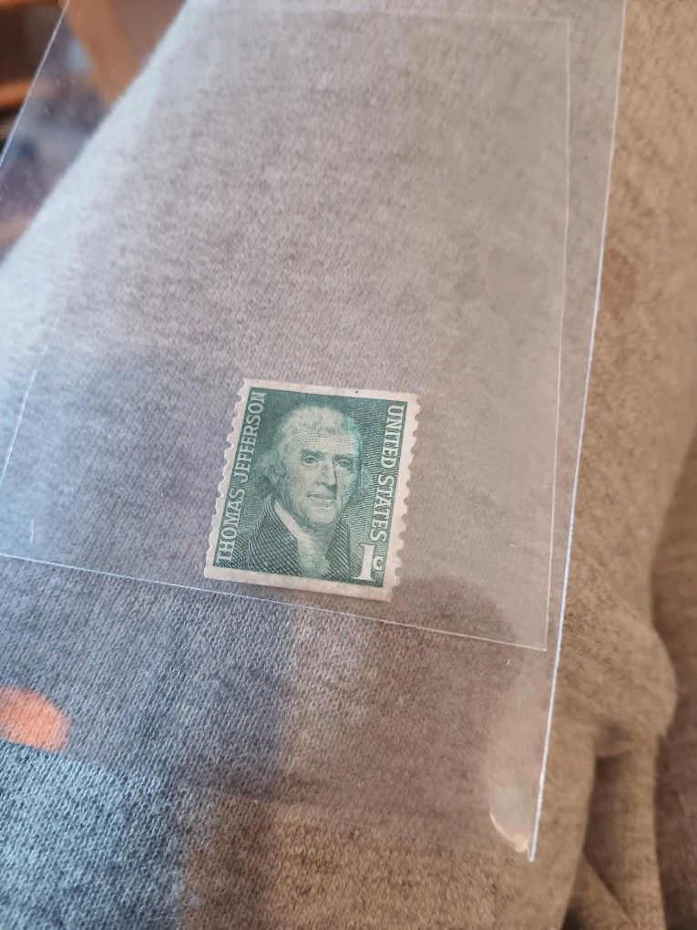 Thompson Jefferson 1 Cent Stamp 1968