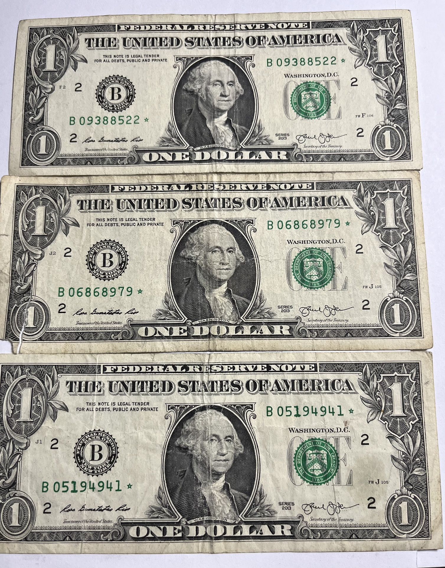 2013 $1 Star Duplicate Note
