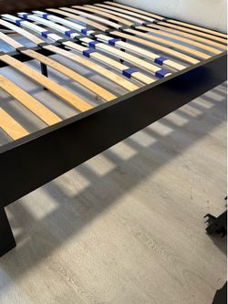 Queen leather bed
