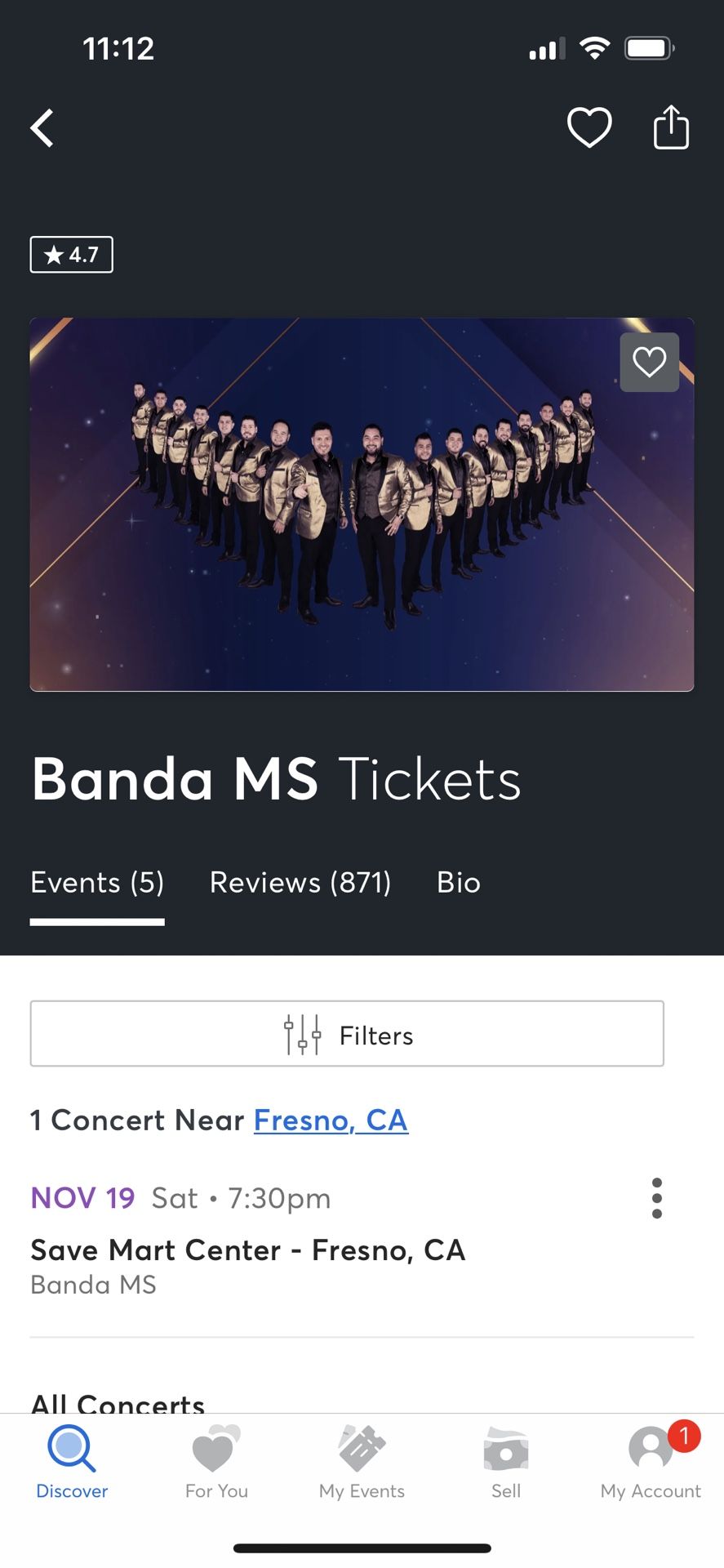 Banda MS tickets/boletos
