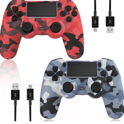  2 Pack Wireless Controller for PS4/Pro/PS3,Wireless Remote Gamepad with 1000mAh Battery | Double Shock | Audio | 6-Axis Motion Sensor 