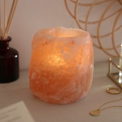 Pink Salt Candle Holder 