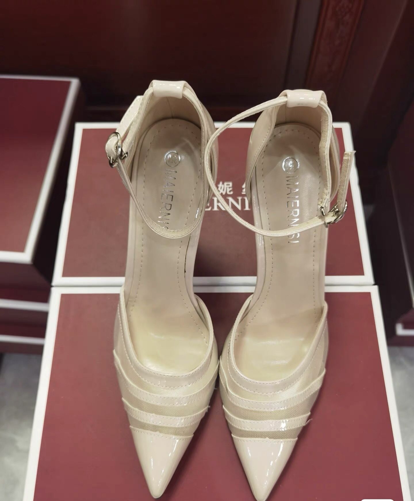 White-pink High Heeled Shoes