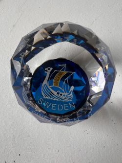 Vintage Swarovski Silver Ship Paperweight Sweden