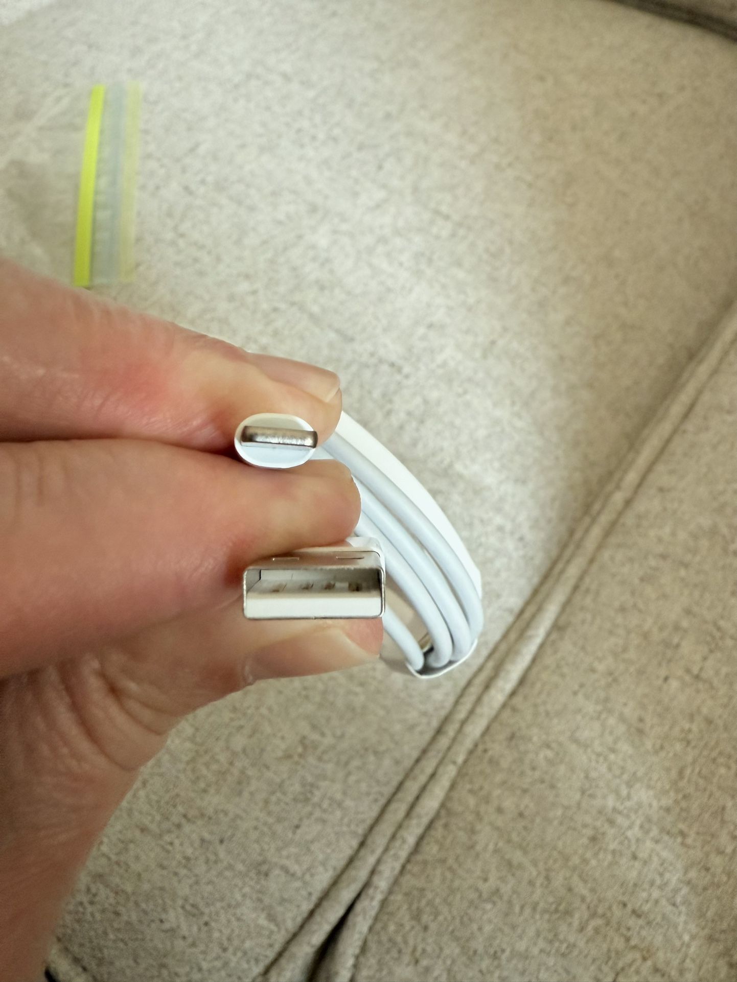 Genuine Apple Lightning to USB Cable for iPhone/iPad/iPod/Airpods. Designed for high-speed charging and data transfer. It is a high-quality charging c