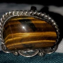 Plata 925 Mexico Silver Ring With Tigers Eye