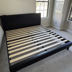 QUEEN SIZE PLATFORM BED FRAME - BLACK - NEW IN BOX.
