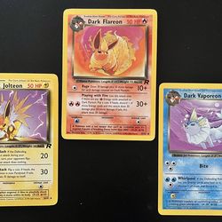3 Dark Pokémon Cards in Near Mint Condition