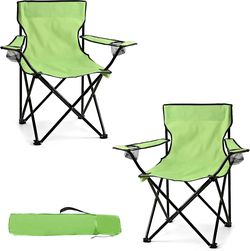 2 Pack Lightweight Portable Foldable Camping Chairs with Carry Bag      