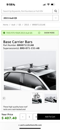Original AUDI Q5 Base Carrier Bars