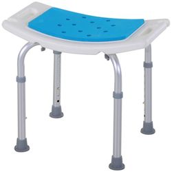 Adjustable Aluminum Bath Stool Spa Shower Chair Non-Slip w/ Shower Hole