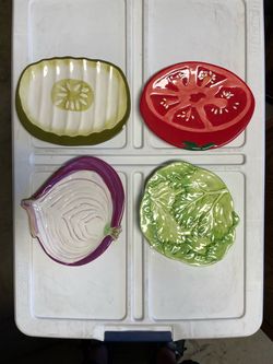 VINTAGE BOSTON WAREHOUSE TRADING CONDIMENT PLATES