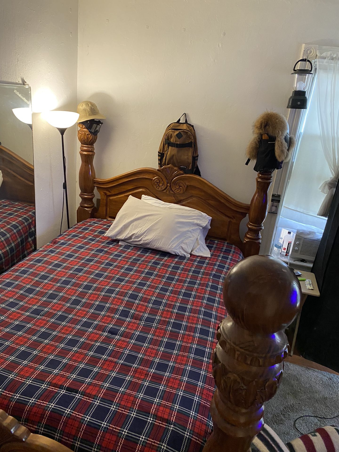 Queen Size Italian Oak wood Bed Frame