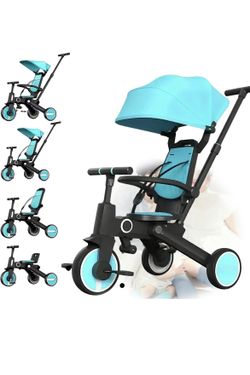 NEW Toddler 7-in-1 Foldable Tricycle Trike Stroller