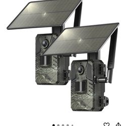 Cellular Trail Camera 2 Packs, Built-in SIM Card 4G LTE Trail Cameras with Night Vision Motion Activated Waterproof 2K Live View 0.2s Speed Game Camer