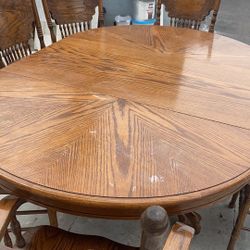 Classic wood desk w/ six chairs