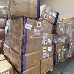 10 large boxes, containing a mix of brand-new goods.