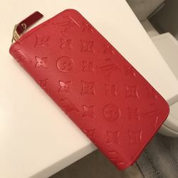 Louis Vuitton Wallet Red LV Pouch With Box