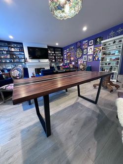 Wood and “Resin River” Table