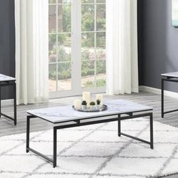 1 Coffee Table 2 End Tables With Smooth Marble Like Tops! Lowest Prices Ever!