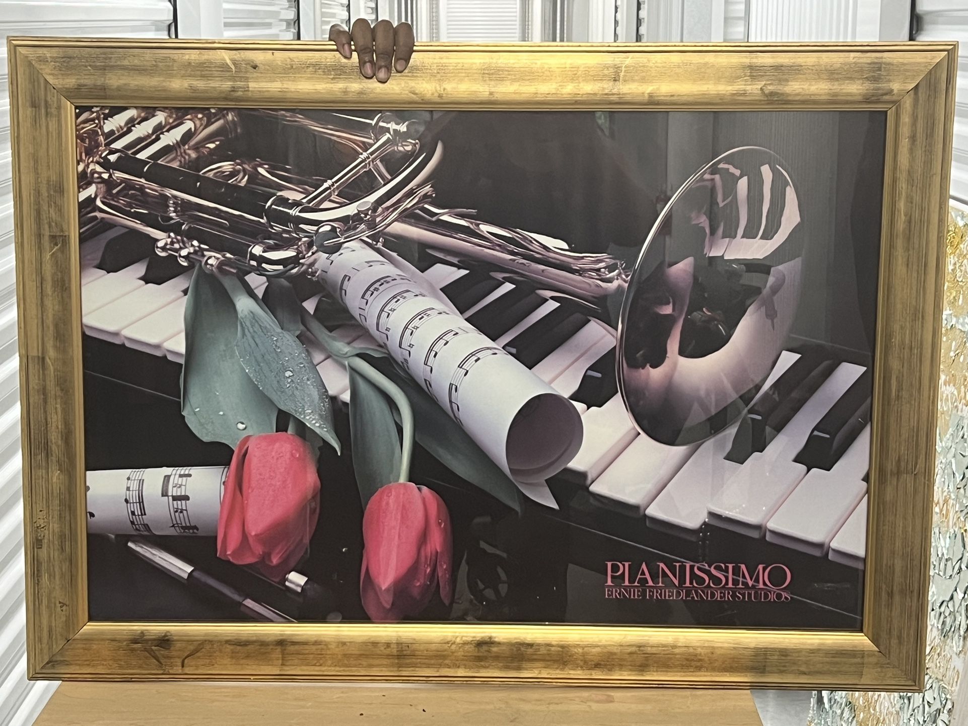 Pianissimo Music Art - Gold Frame