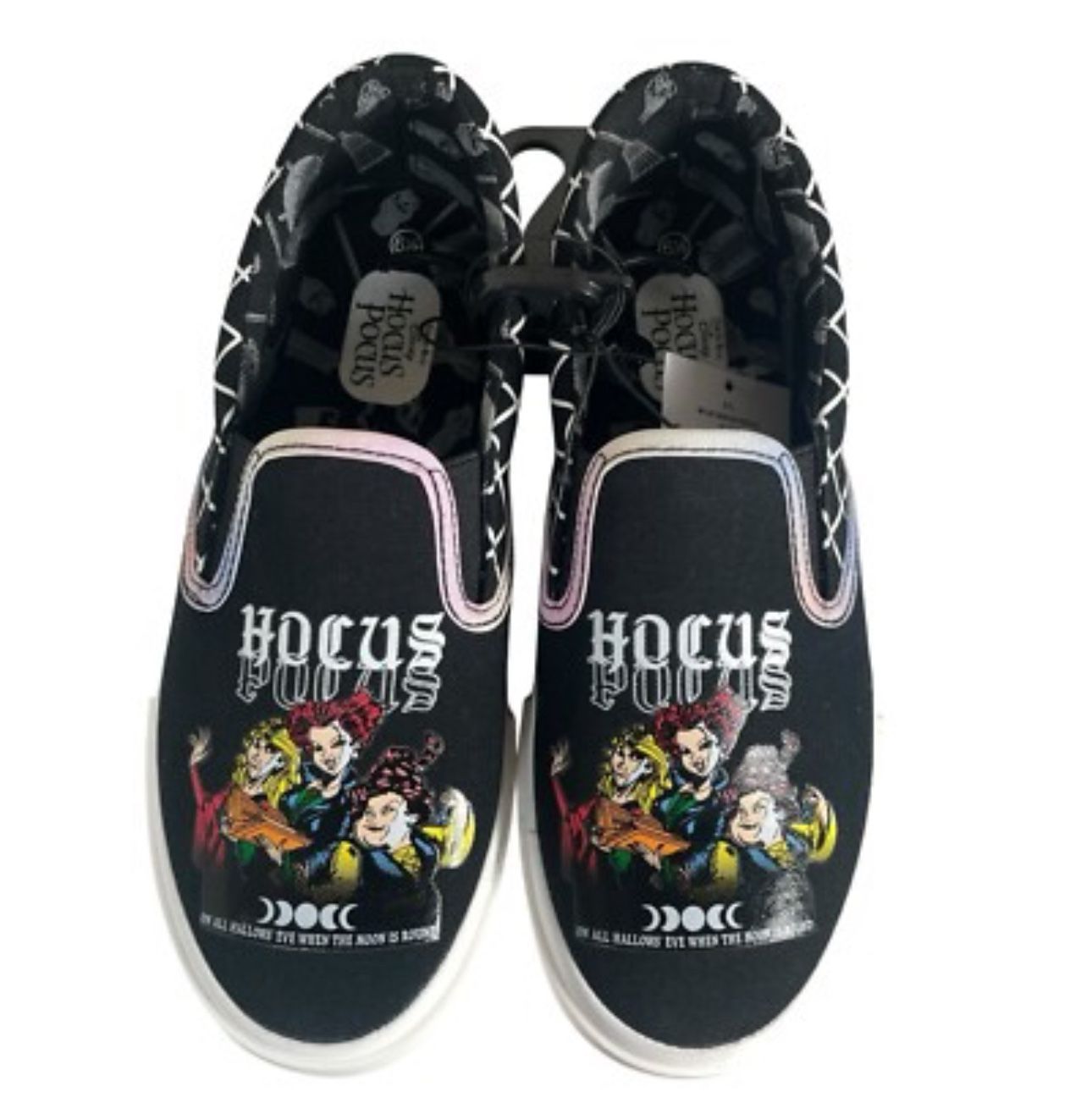 Official Disney Hocus Pocus Movie Low Top Slip-on Sneakers 