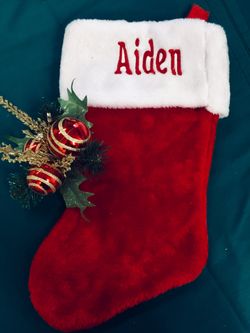 Christmas Stocking Embroidered $10.00