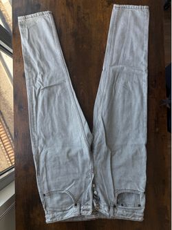 Zara Men’s Light Grey Wide Leg Jeans | Size EUR 42 / US 32 | Washed Denim