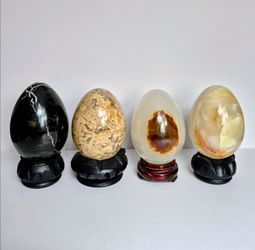 (#6789) Four Polished Stone Eggs