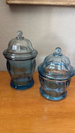 Indiana Glass Azure Blue Canisters or Candy Jars