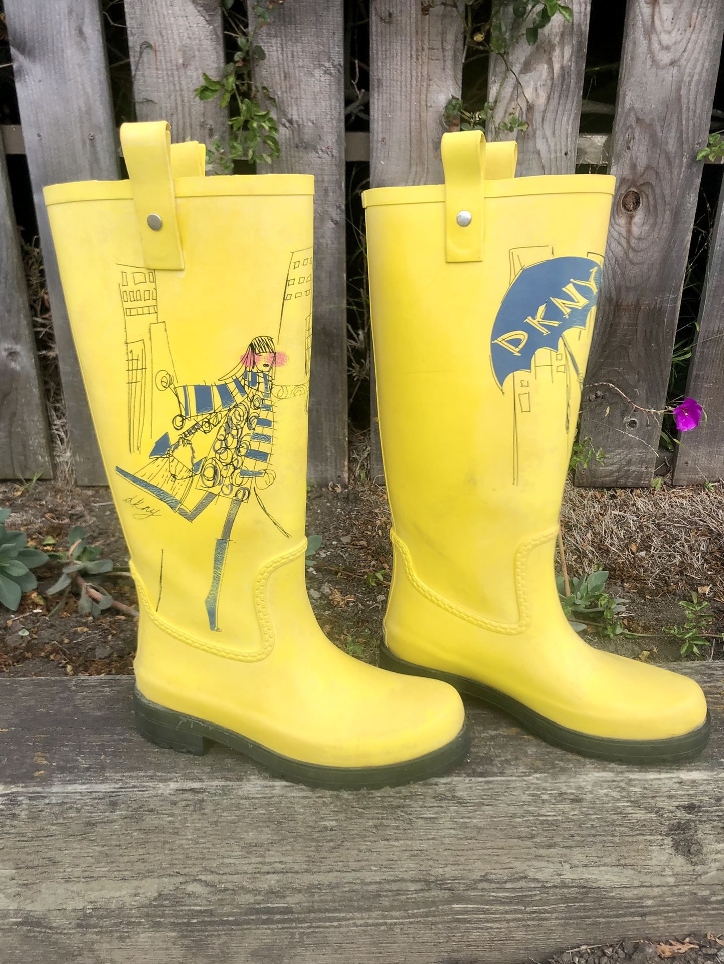 DKNY Yellow Boots Size 6