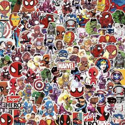 100Pcs Marvel Cartoon Stickers Lot Scrapbooking Laptop Luggage  Bomb Decal Vinyl