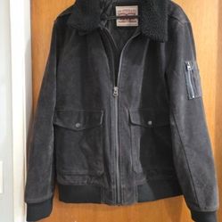 NWT Faux Suede Aviator Bomber Jacket Faux Shearling Collar Men's XL Levi's