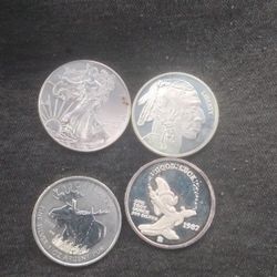 4 1oz Silver Coins 