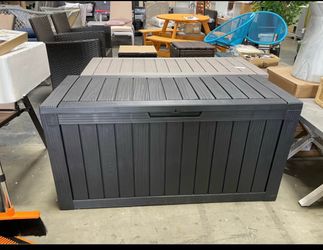 Assembled New 80 Gallon Resin Deck Box Storage Outdoor Waterproof Boxes Lockable UV Resistant Contai