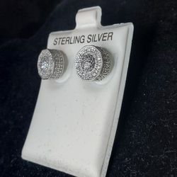 925 Silver CZ Stud Earrings 