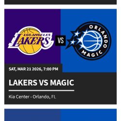 Orlando Magic v LA Lakers (2 Ticket Package)