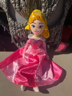 Ty Sparkle Aurora Disney Princess Plush Toy Stuffed Animal Pink Gown Crown