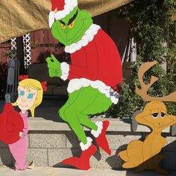 Grinch yard displays cutouts 