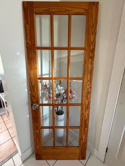 Clear glass interior wood door