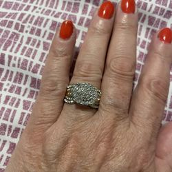 Gorgeous 14K Gold Plated Wedding Engagement Ring SIZE 8 ..... Zirconia ...Ask About The Variety Of Rings In Sizes 4-10